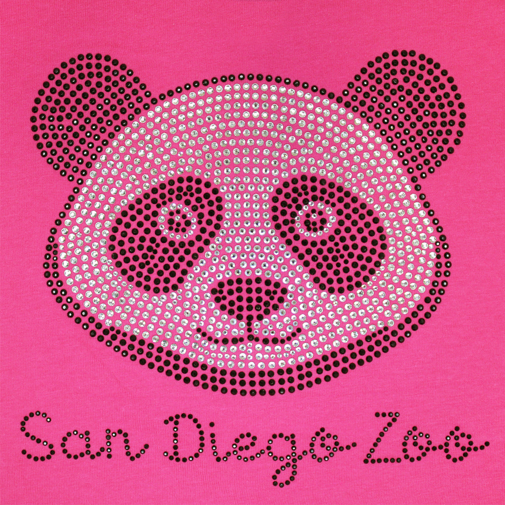 Rhinestone Panda Face Girls Tee