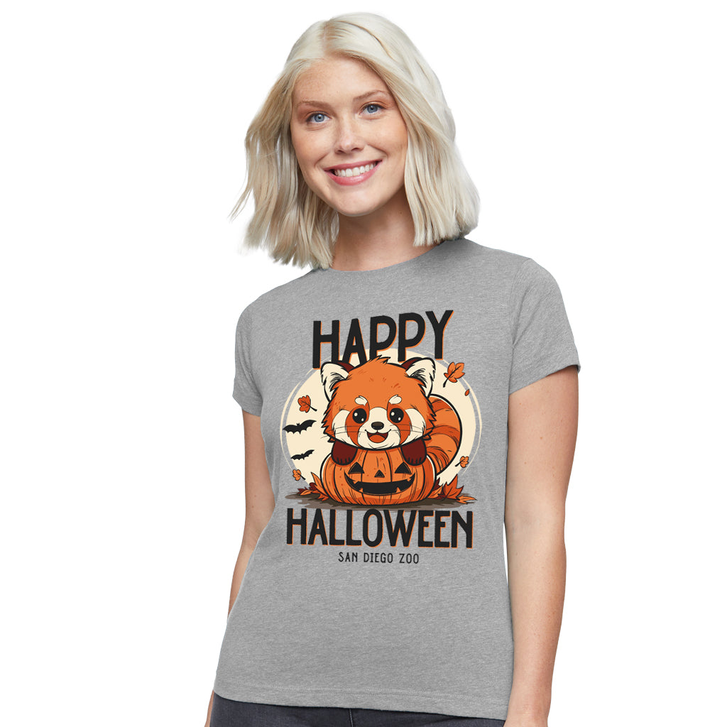 Red Panda Happy Halloween Ladies Tee