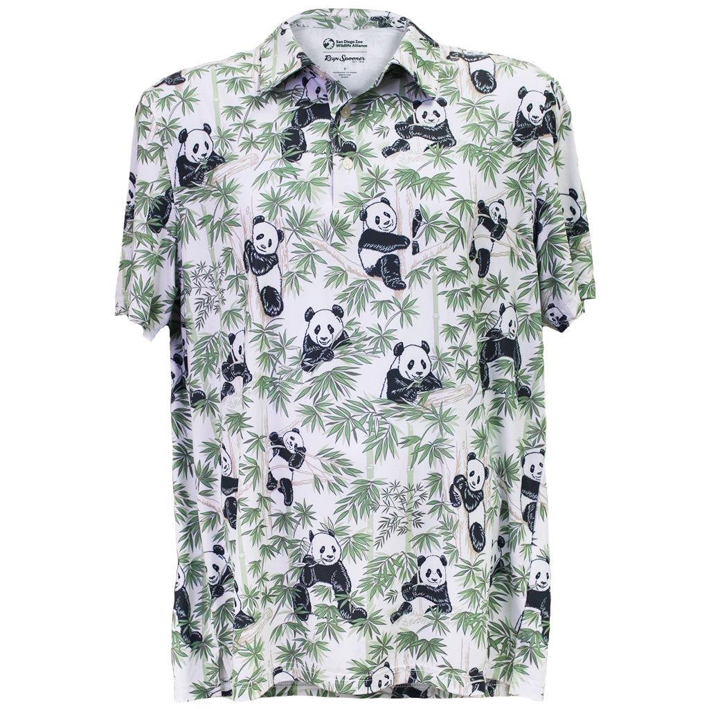 REYN SPOONER EXCLUSIVE SDZWA SAN DIEGO ZOO GIANT PANDA PERFORMANCE POLO 