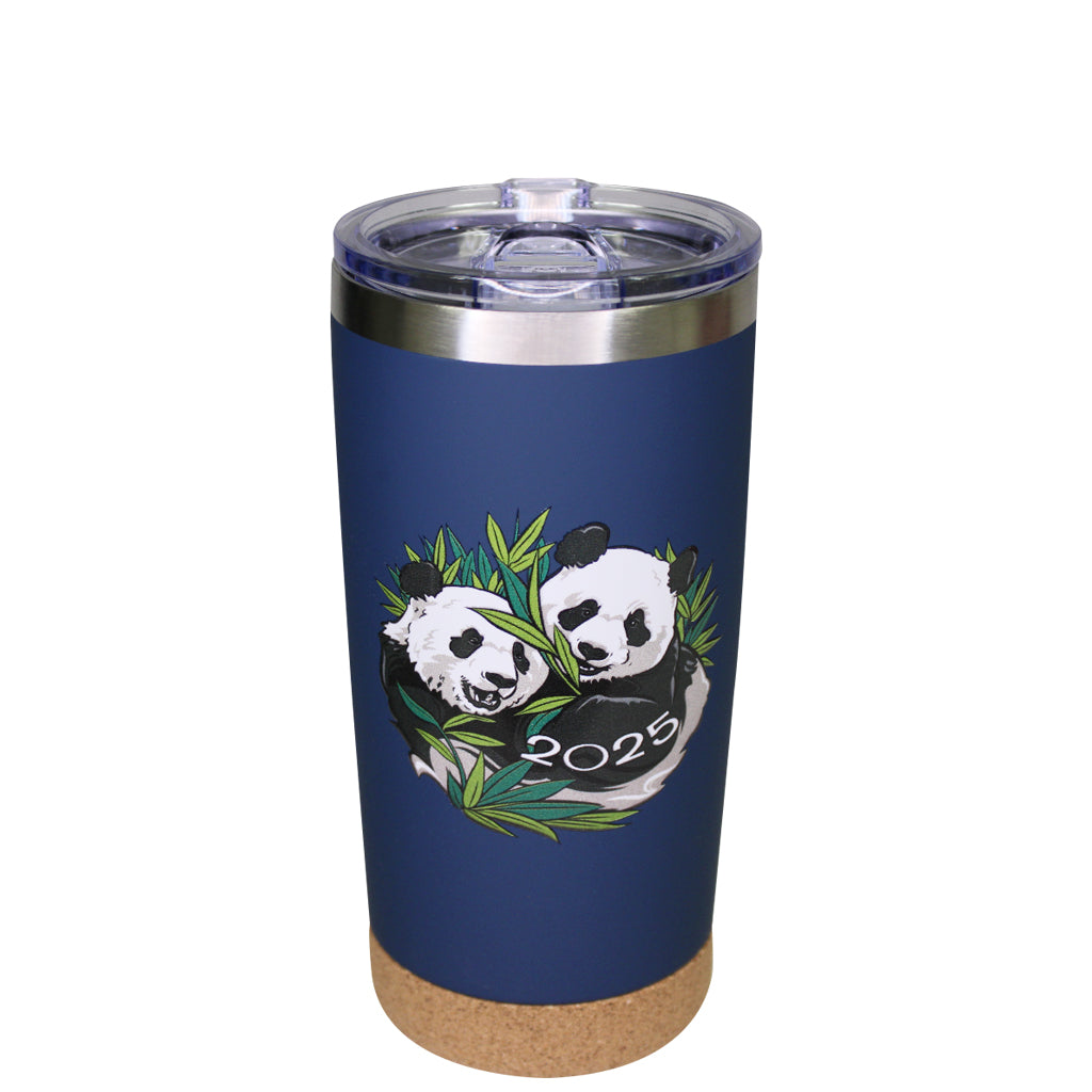 2025 PARADE INSPIRED TUMBLER GIANT PANDA DUO PAIR SAN DIEGO ZOO SDZWA CORK BOTTOM CUP 20OZ OUNCES