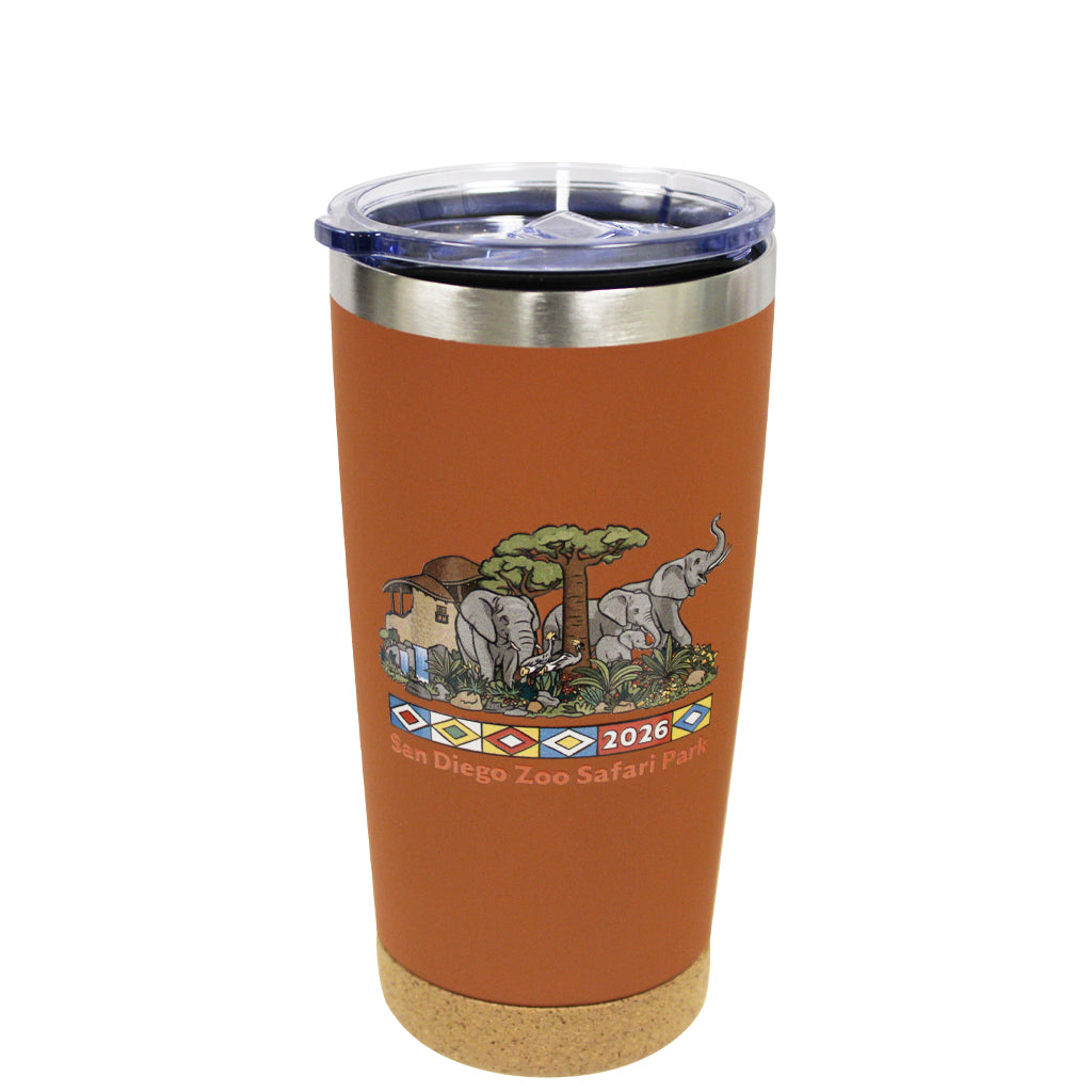 ROSE PARADE INSPIRED TERRACOTTA CORK BOTTOM TUMBLER COFFEE TEA WATER