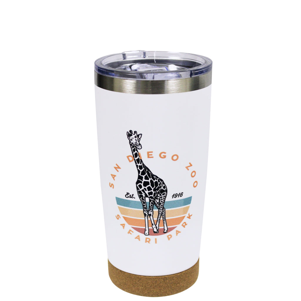 RETRO 1916 GIRAFFE GRAPHIC CORK BOTTOM TUMBLER