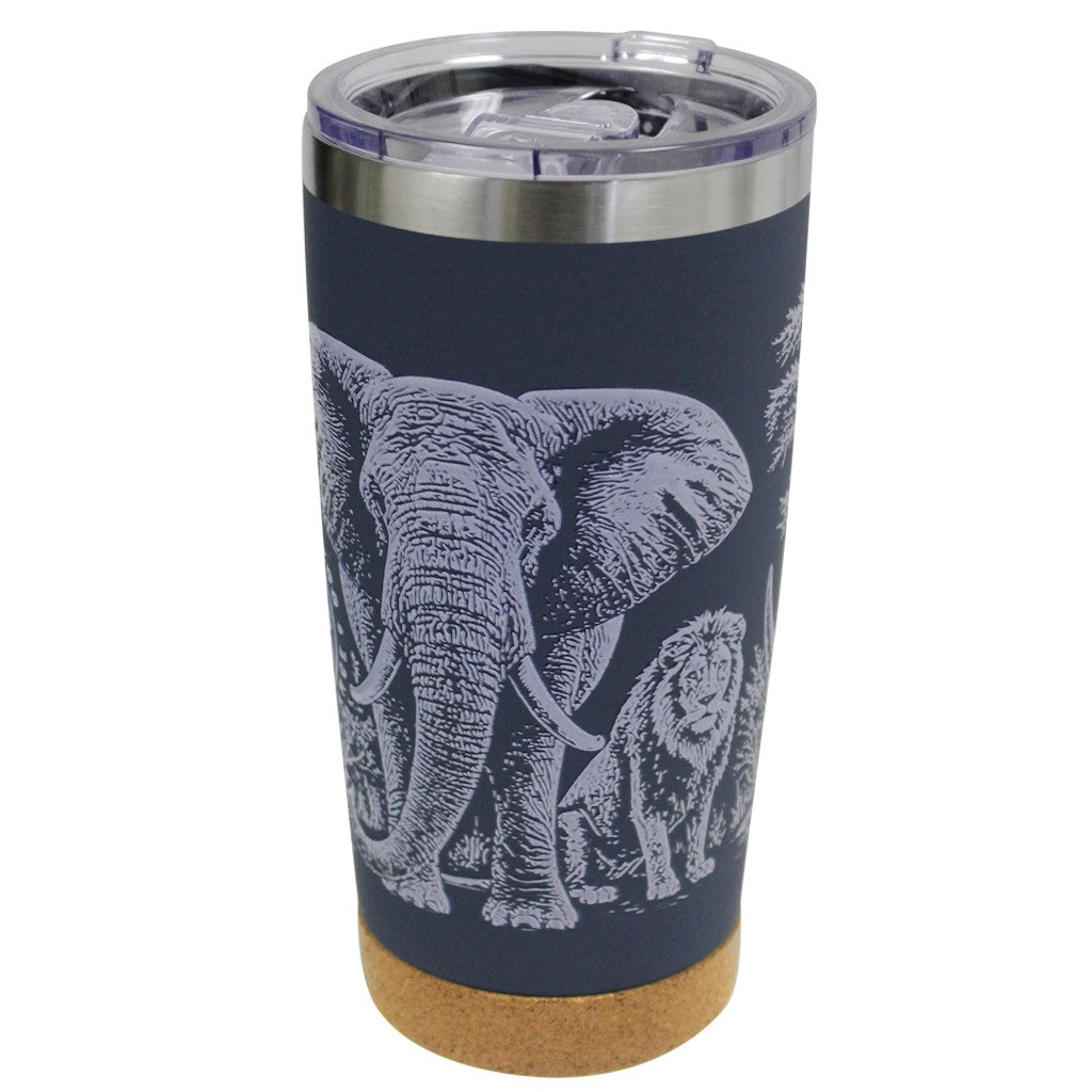 Fave 5 African Savanna Wildlife Cork Bottom Tumbler