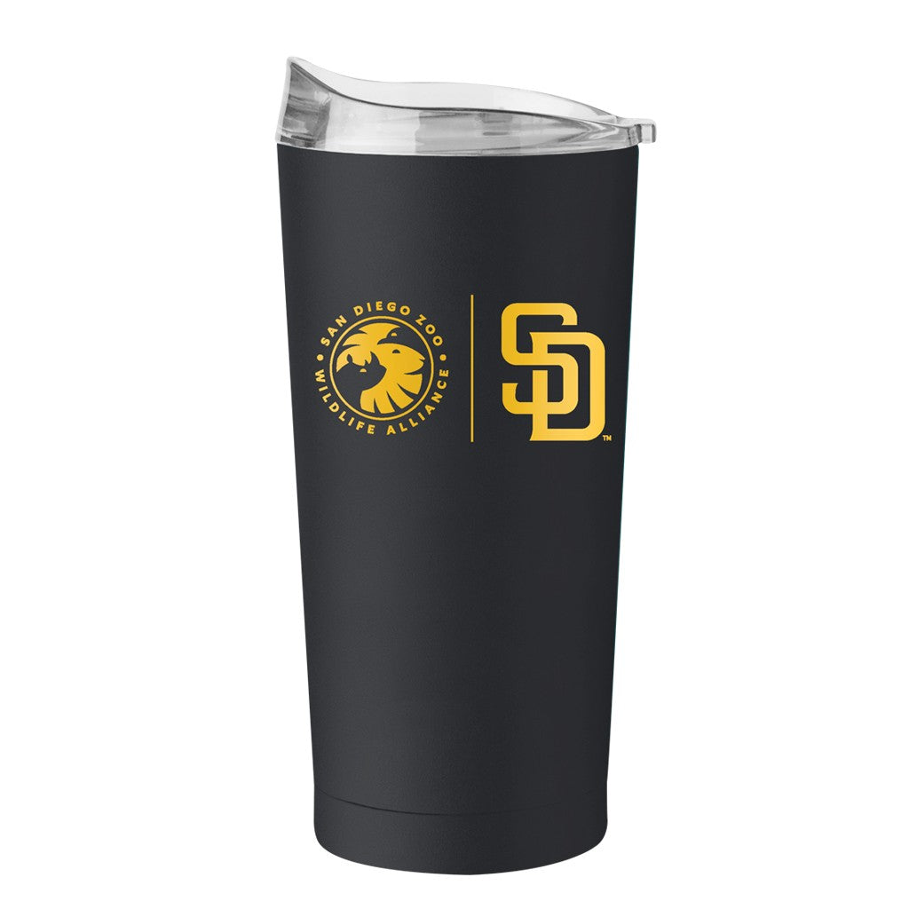 SDZWA AND SAN DIEGO PADRES MATTE BLACK COFFEE TUMBLER 20 OUNCE HOT OR COLD
