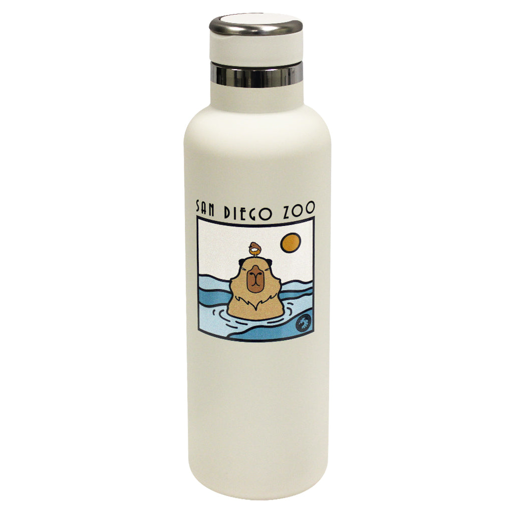 Bouteille D'eau Capybara 540 Ml – Acier Inoxydable – Paille Et Bec Direct – Sangle Réglable – Design Kawaii - 4
