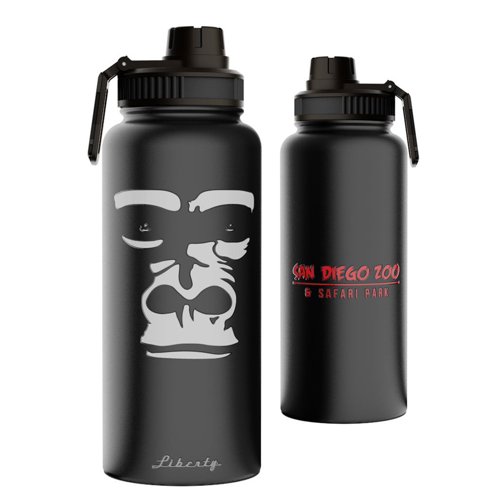 Gorilla Shadow Jumbo Water Bottle 32 ounce black matte tumbler