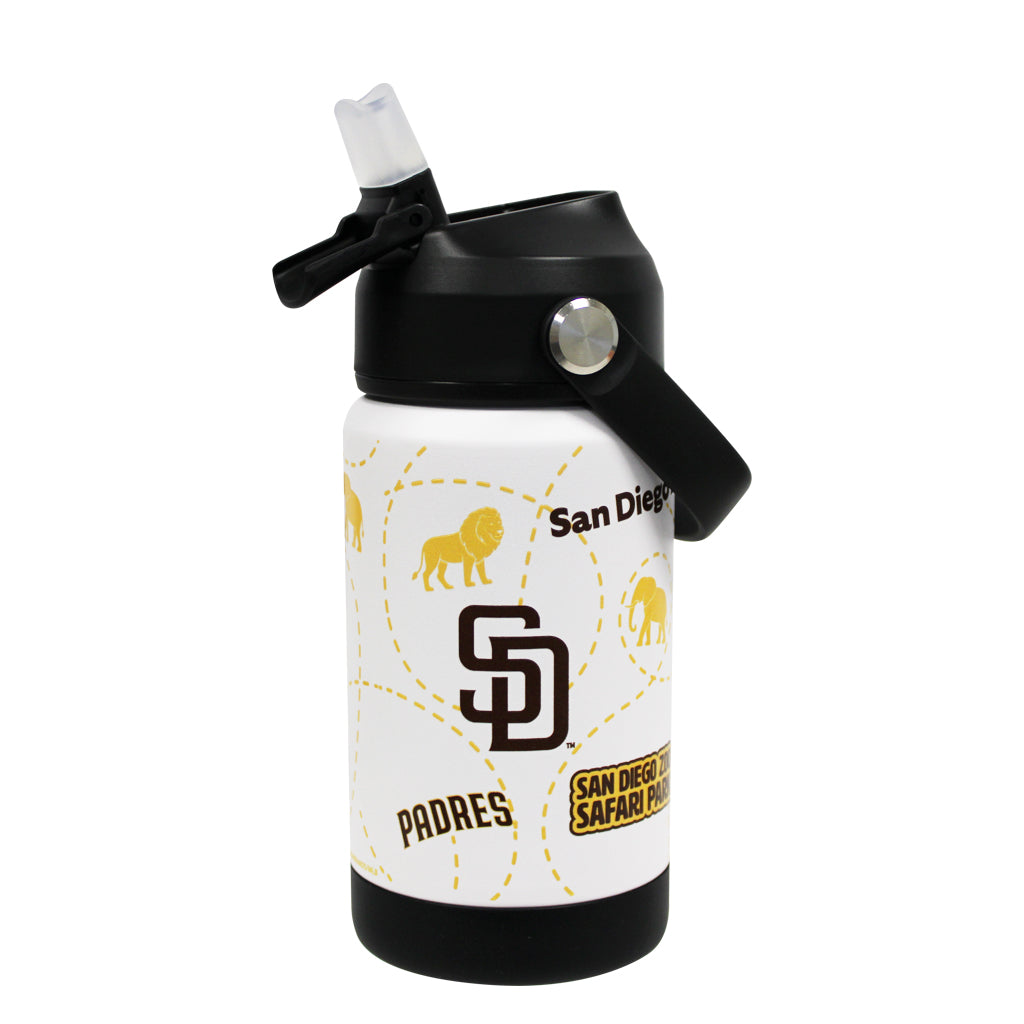 SAN DIEGO ZOO SAFARI PARK AND PADRES COLLABORATION KIDS 12 OZ WATER BOTTLE