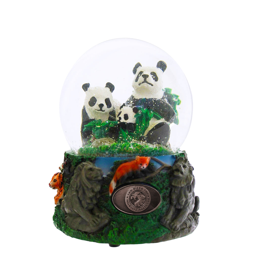 GIANT PANDA FAMILY OF THREE SNOWGLOBE WATERGLOBE SDZWA