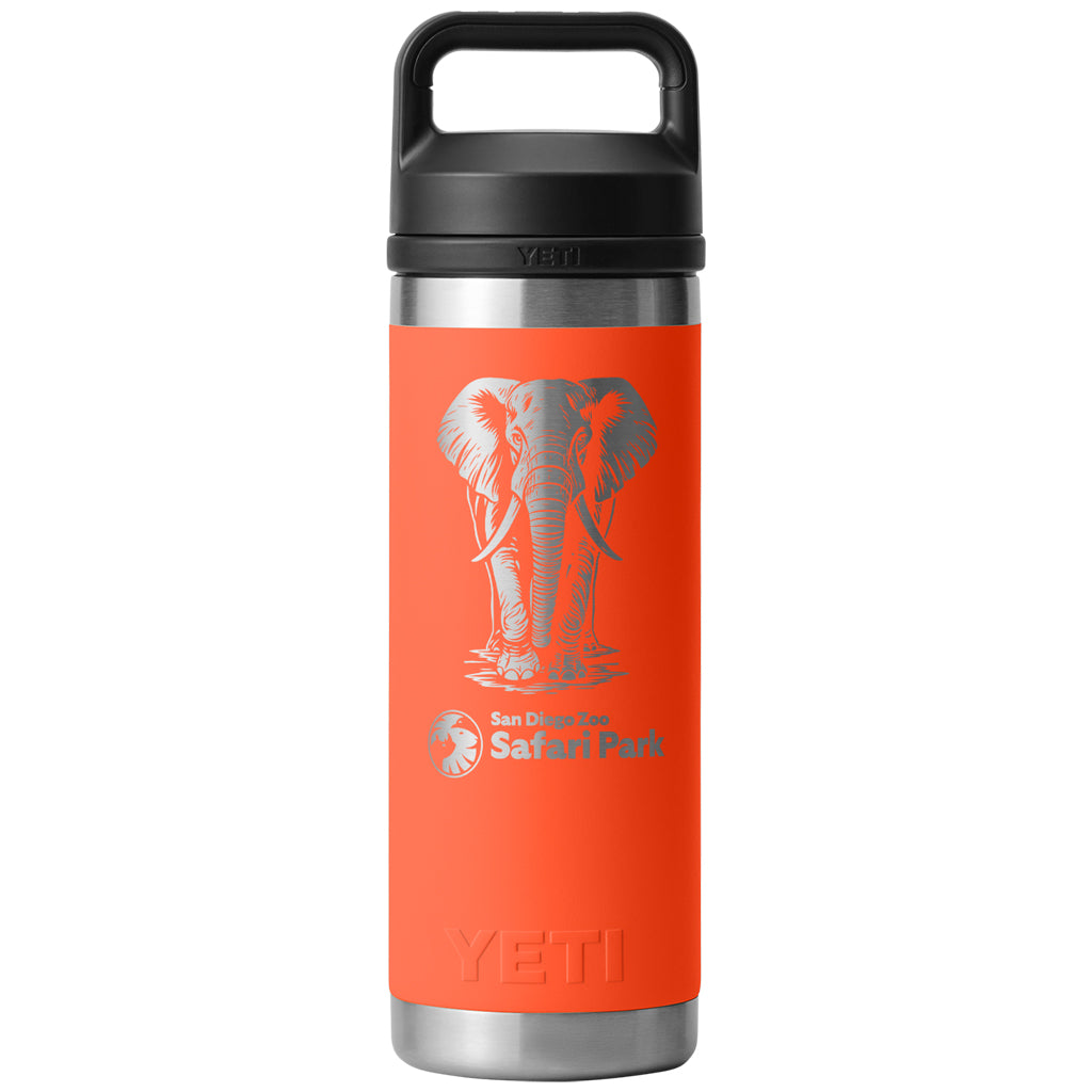 PAPAYA ORANGE 16OZ YETI WITH ETCHED AFRICAN ELEPHANT DESIGN SDZSP