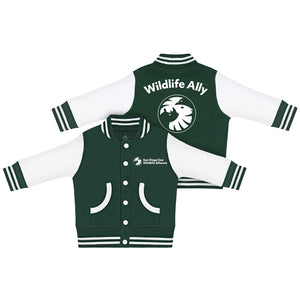 KIDS JACKET VARSITY GREEN WHITE LOGO 