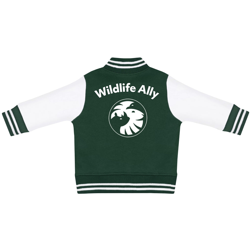 Wildlife Ally Kids Varsity Jacket - Green