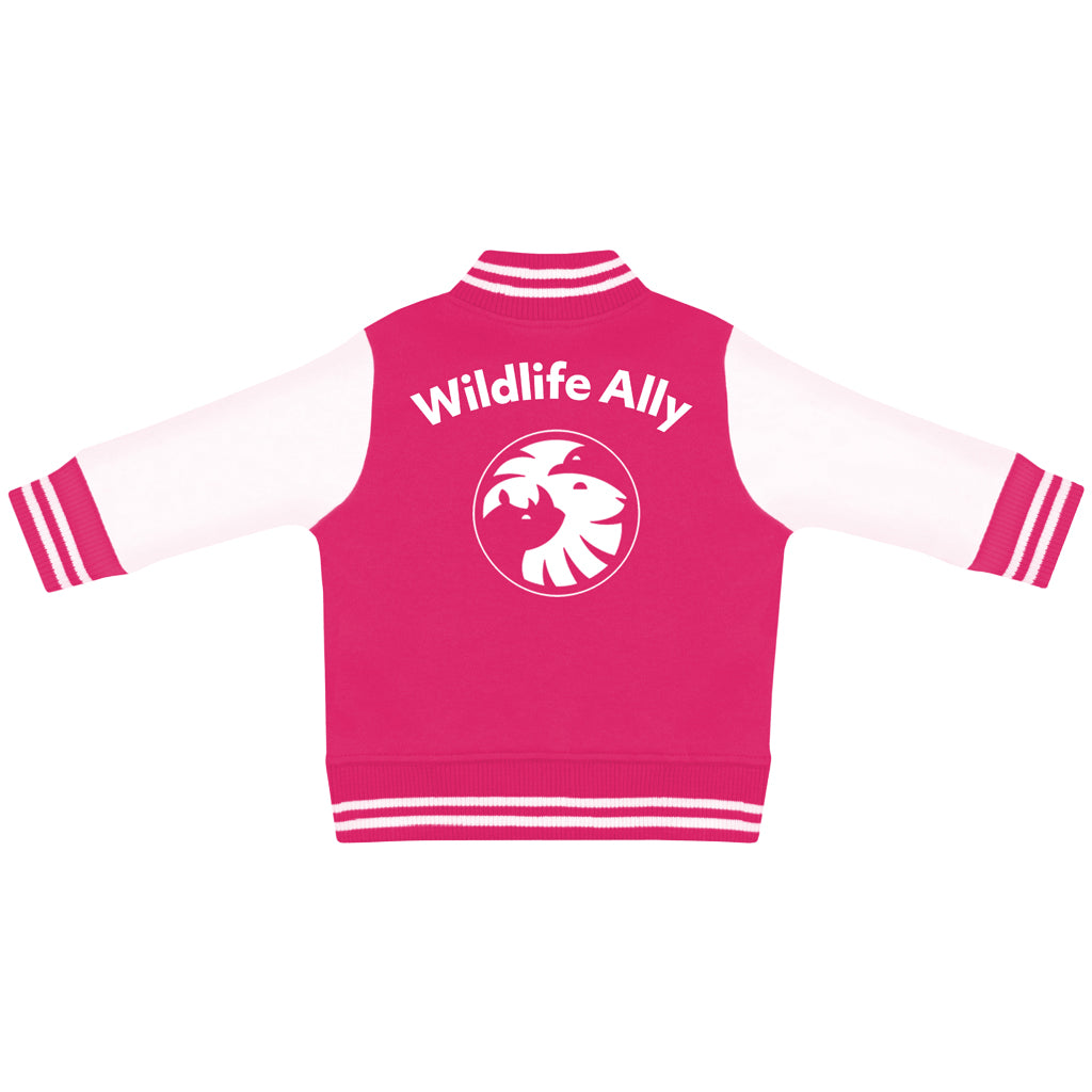 Wildlife Ally Kids Varsity Jacket - Pink