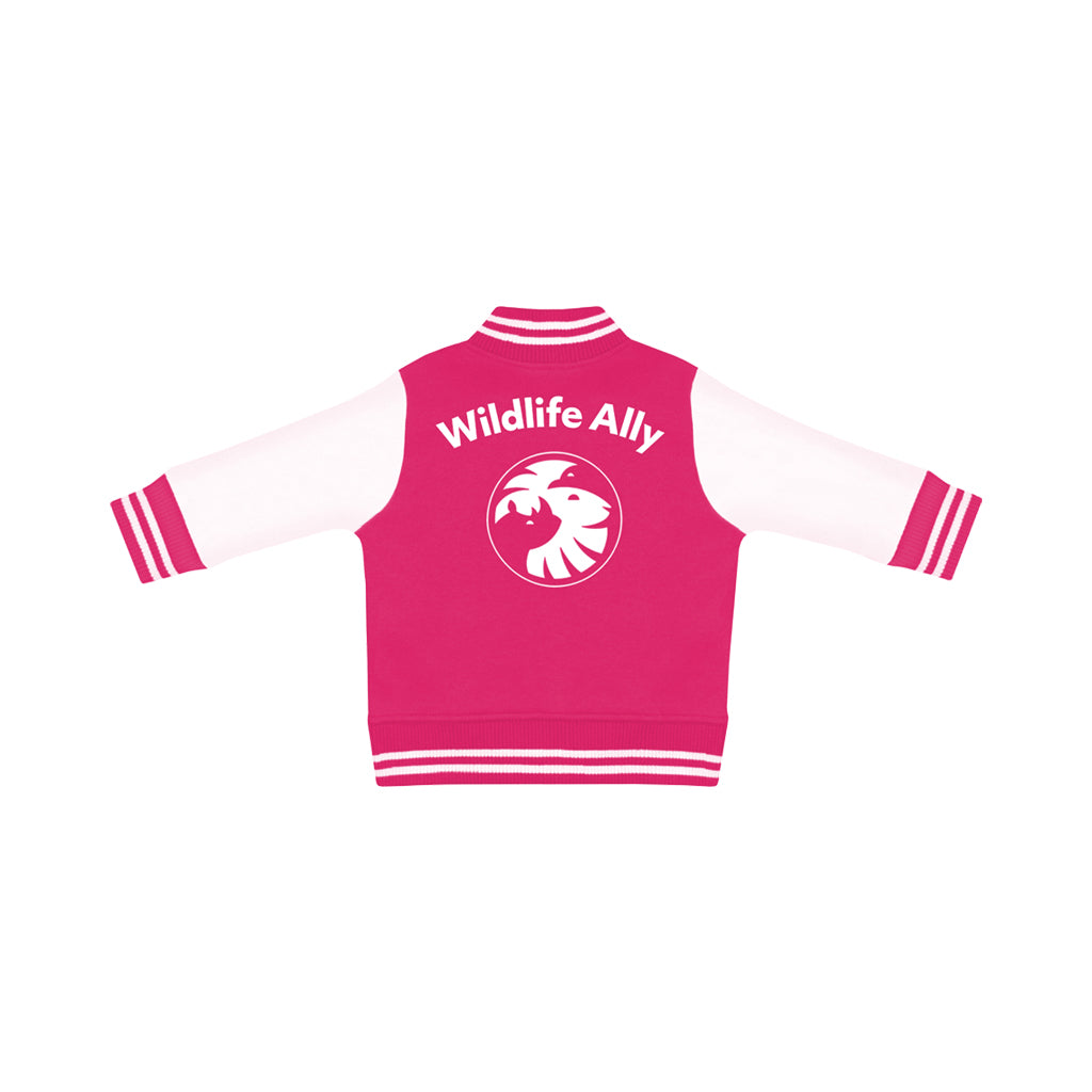 Wildlife Ally Infant Varsity Jacket - Pink