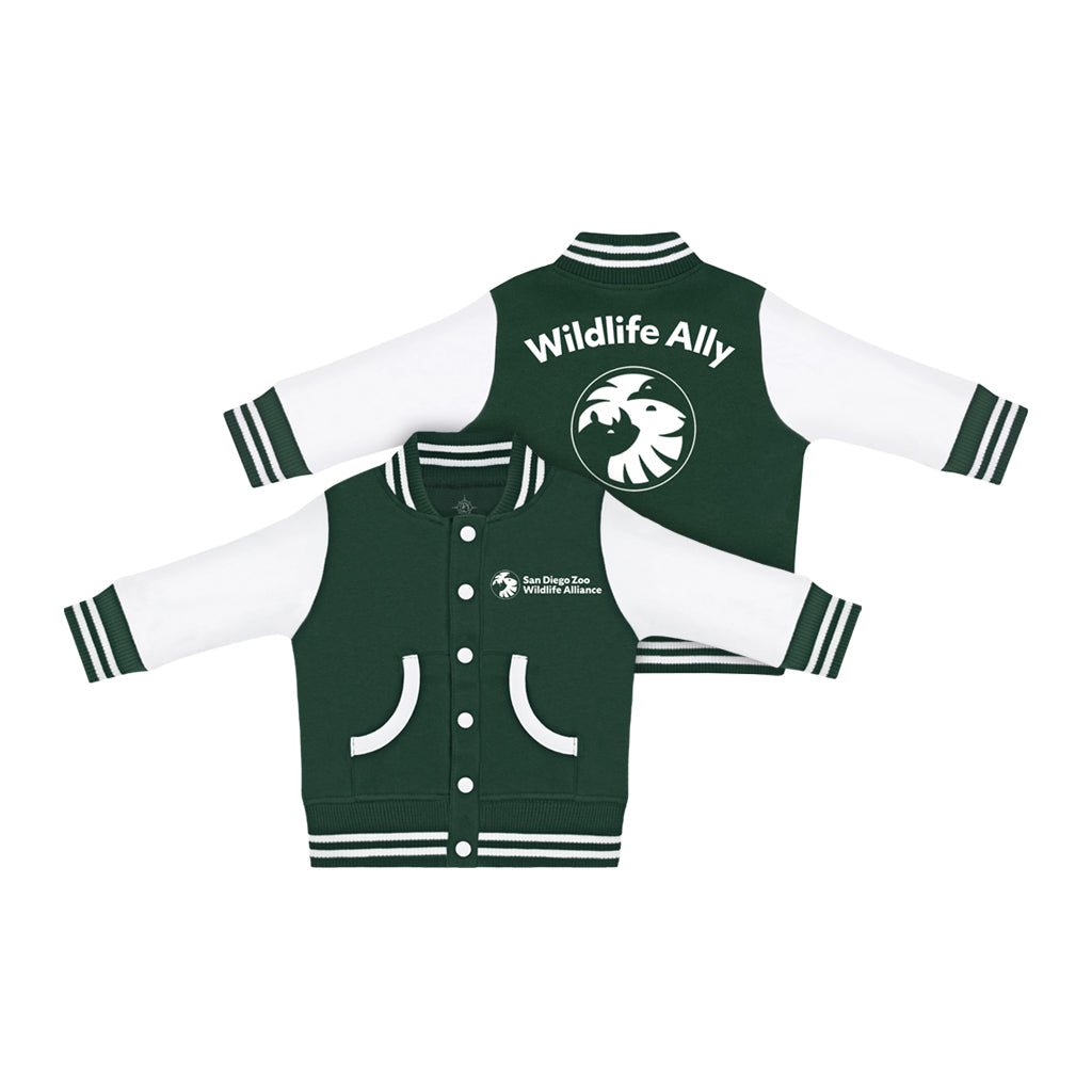 13DE MARZO Bear Baseball Sweater Jacket Galapagos Green – Fixxshop
