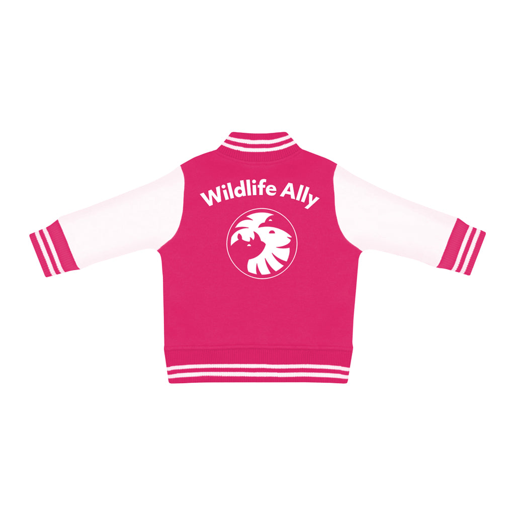 Wildlife Ally Toddler Varsity Jacket - Pink