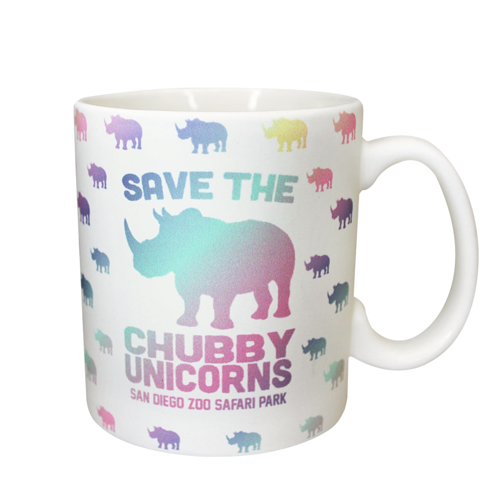save the chubby unicorns big mug multi rainbow rhinos white