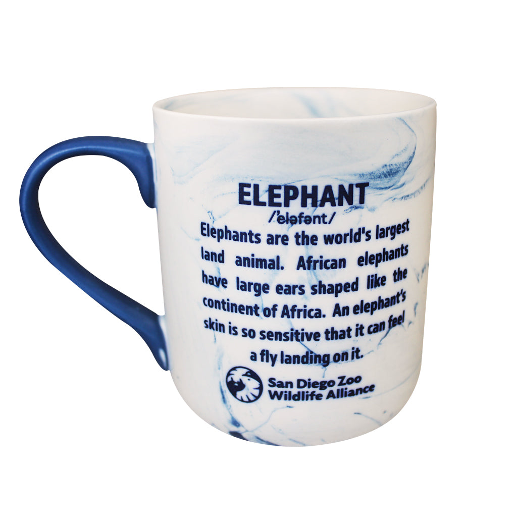 Elephant Mom and Calf Mug - Blue Marble