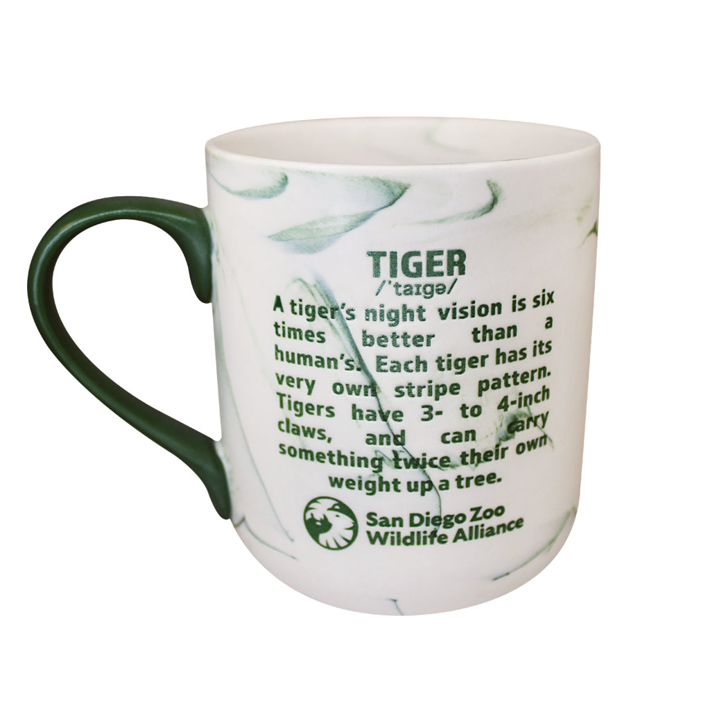 Walking Tiger Mug - Green Marble
