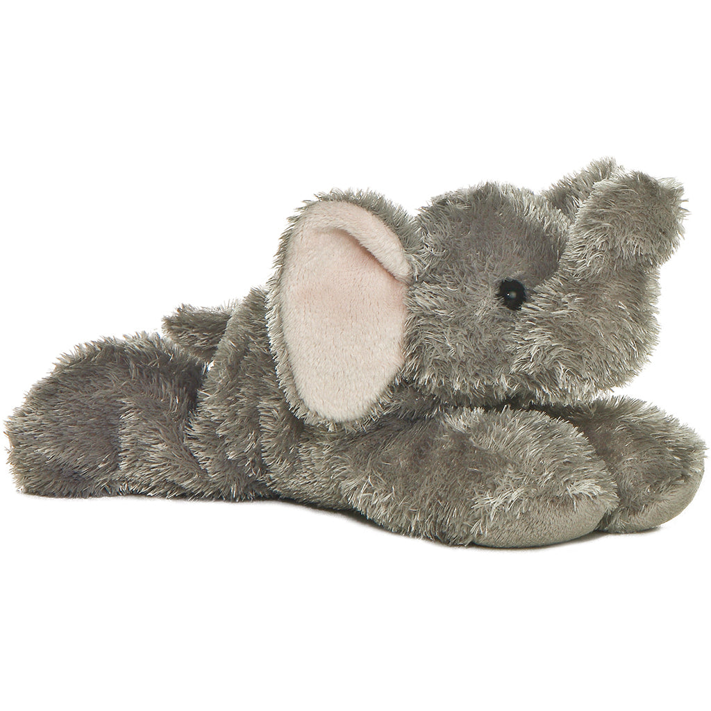 STUFFED MINI ELEPHANT LAYING  BEANY PLUSHY