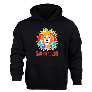 BLACK KIDS SWEATSHIRT HOODY COLORFUL LION 