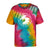 KIDS RAINBOW TIE DYE CREW NECK SHORT SLEEVE T-SHIRT LOGO SDZWA