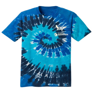 BLUE TIE DYE CREW NECK SHORT SLEEVE PLAYTYPUS T-SHIRT