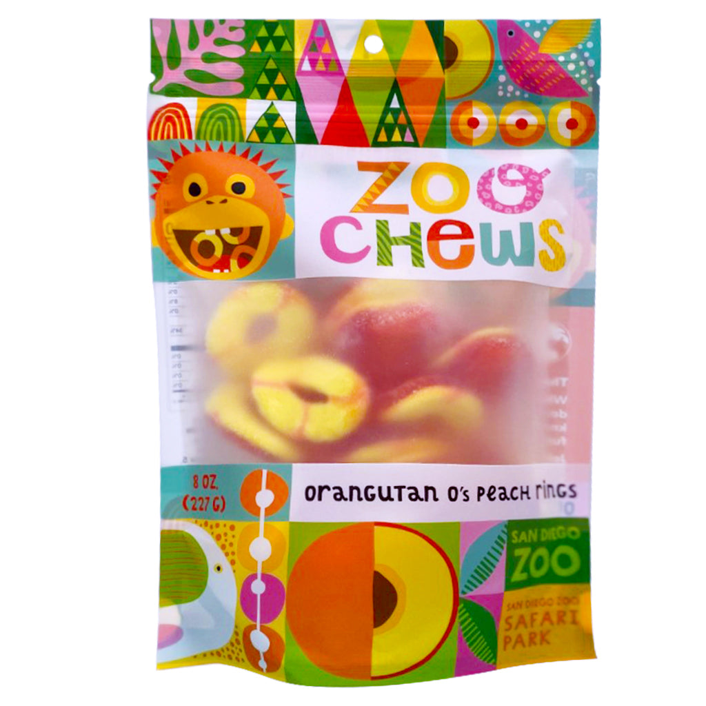 CANDY ZOO CHEWS ORANGUTAN O'S PEACH RINGS